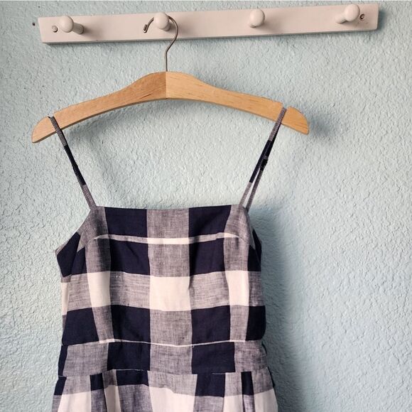 J crew gingham spaghetti straps with pockets crop coastal jumpsuit - Picture 4 of 16